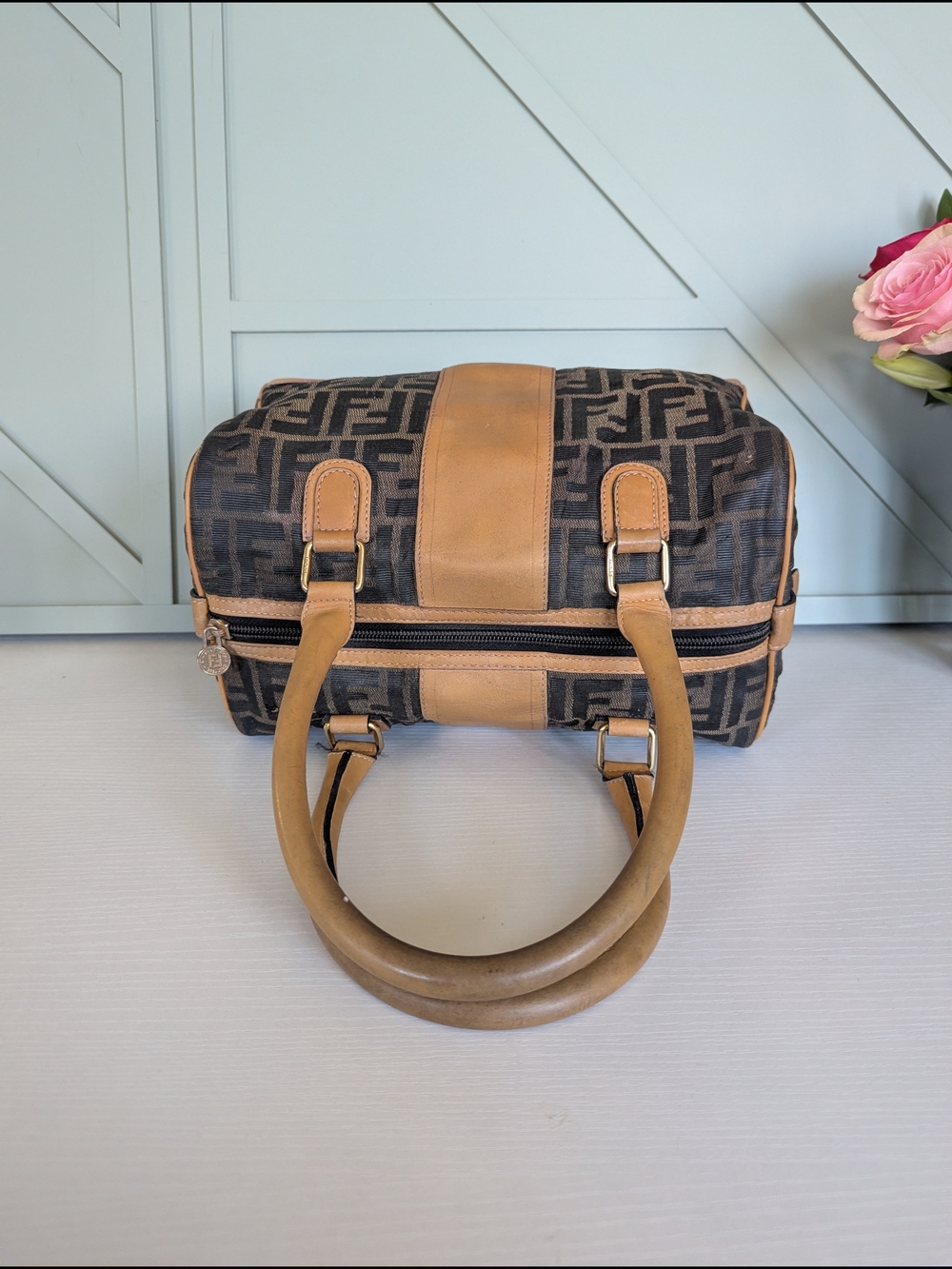 Vintage Fendi Zucca Monogram Boston Bag - Picture 8 of 13